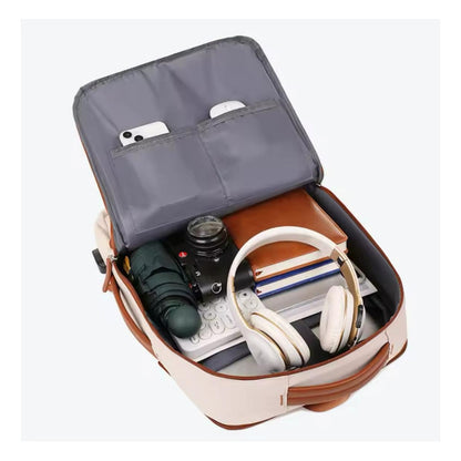 Mochila Antirrobo Usb Expansible Impermeable Trabajo Escolar Gris