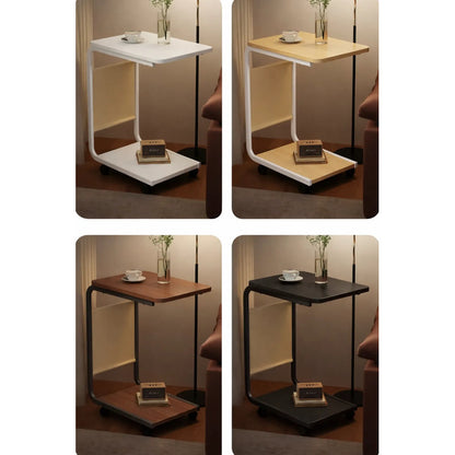 Mesa Auxiliar De Arrime Con Ruedas Para Sofá Cama Madera