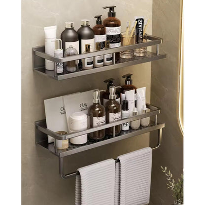 Estante Organizador De Baño Y Cocina Dos Pisos Ducha Repisa Negro