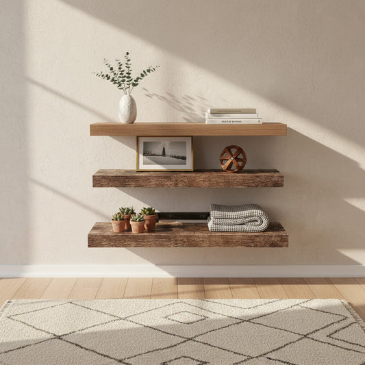 Estante Flotante De Madera Repisa X2 Und Decoracion Pared Madera