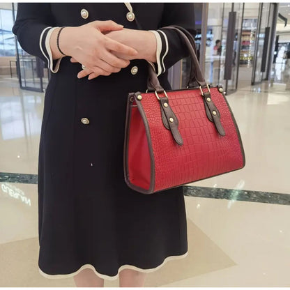 Set 3 Cartera Y Bolso De Mano Mujer Eco Cuero Dama Elegante Marrón Lisa Negro