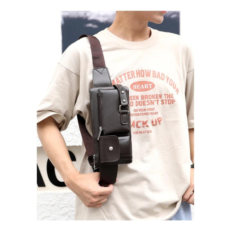 Riñonera Morral Casual Eco Cuero Cuerina Unisex Hebillas 1