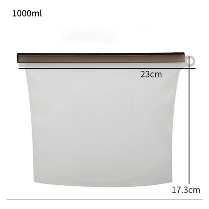 Bolsas De Silicona X2 Conserva Alimentos Reutilizable 1000ml