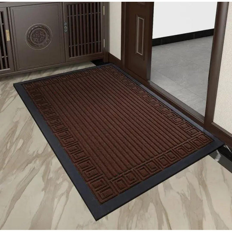 Alfombra De Entrada A Casa Hogar Felpudo Rayas Y Espirales