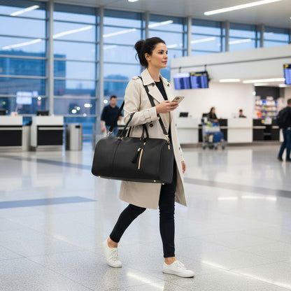 Bolso De Mano Para Viaje Plegable Equipaje Traje De Cuero Pu
