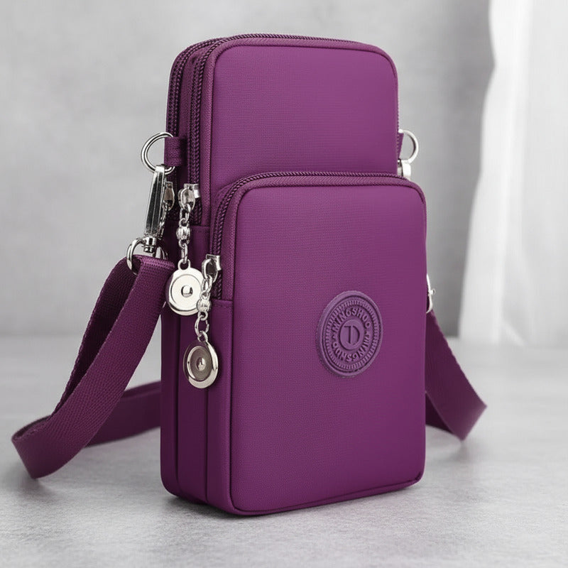 Morral Bandolera Unisex Pequeña Para Celular Varios Colores Violeta