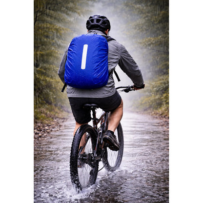 Funda Protectora Impermeable Para Mochila 55lts Reflectante Azul Liso