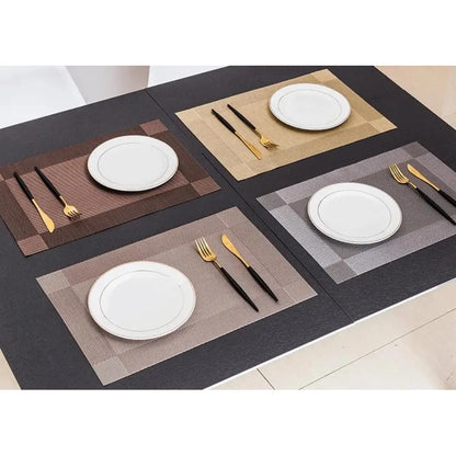 Mantel X4 Und Individual Mesa 45x30cm Antideslizante Dorado Lisa
