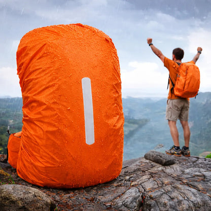 Funda Protectora Impermeable Para Mochila 35lts Reflectante Naranja Liso