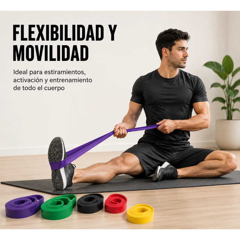 Set Bandas Elásticas De Resistencia Para Entrenamiento Multicolor