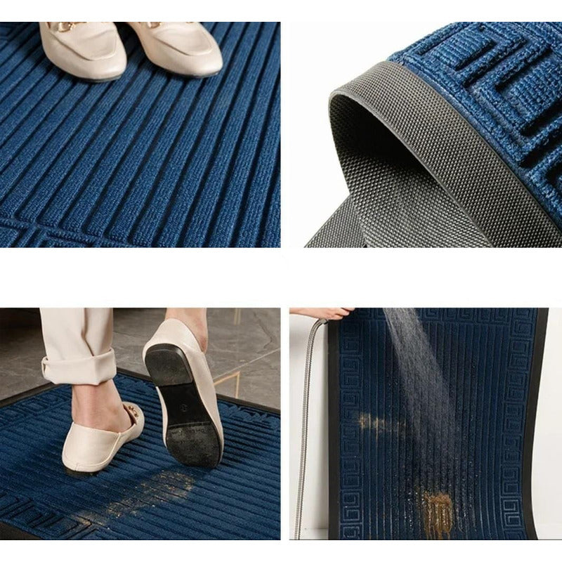 Alfombra De Entrada A Casa Hogar Felpudo Rayas Y Espirales