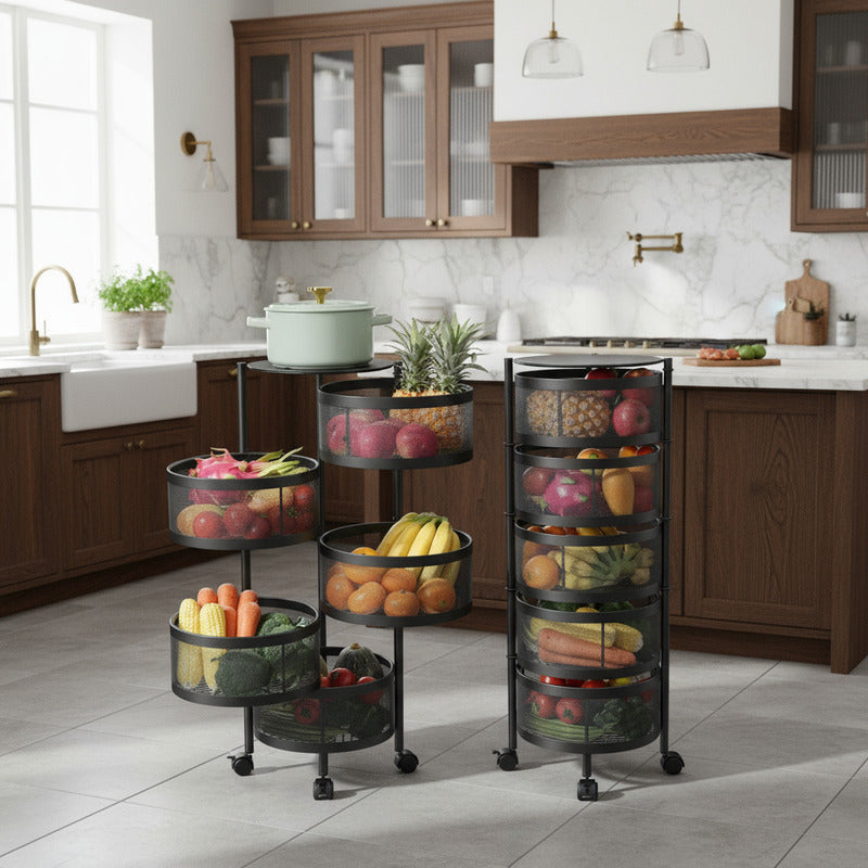 Carro Organizador 5 Estantes Con Ruedas Canastos Cocina Baño