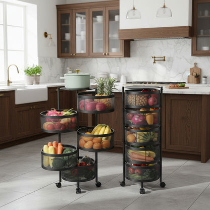 Carro Organizador 5 Estantes Con Ruedas Canastos Cocina Baño
