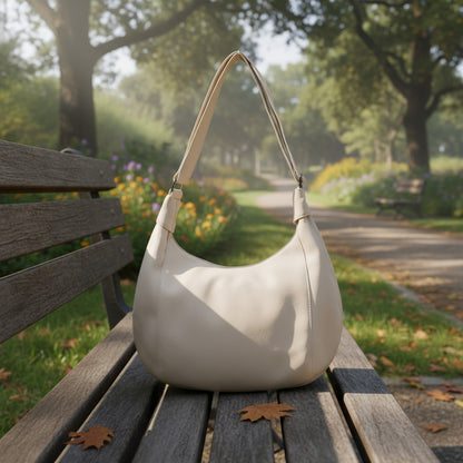 Bolso Dama Cartera Mujer Cruzada Grande Casual Urbana Moda Beige Lisa