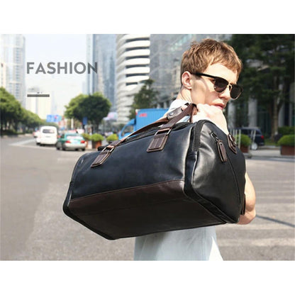Bolso De Mano Eco Cuero Viaje Entrenamiento Hombre Moda Negro Lisa