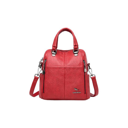 Mochila Cuerina Dama Bolso De Hombro Mujer Multifunción C4