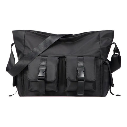 Bolso Bandolera Cruzada Impermeable Urbana Morral Unisex Negro Liso