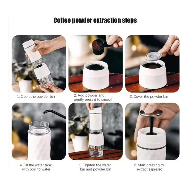 Cafetera Manual Portátil Para Cápsula Molido Y Expreso 80ml