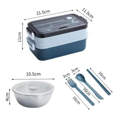 Vianda De Acero Inoxidable 2 Capas Hermética Alimentos