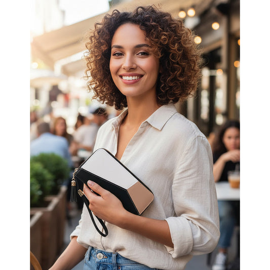 Billetera De Mujer Tarjetero Dama De Eco Cuero Con Cierre  1