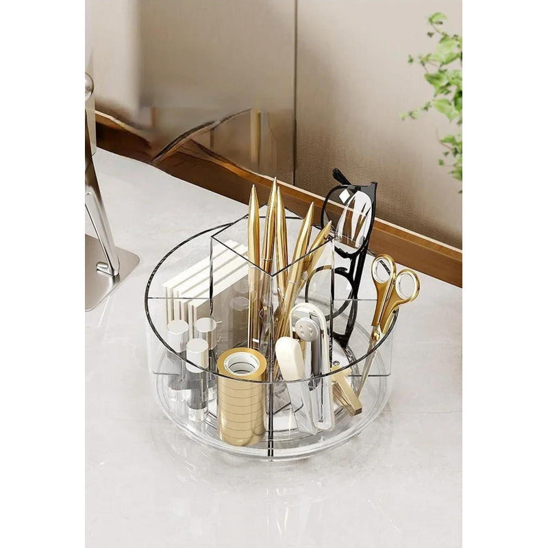 Organizador De Maquillaje Y Cosméticos Giratorio Elegante 1 Transparente