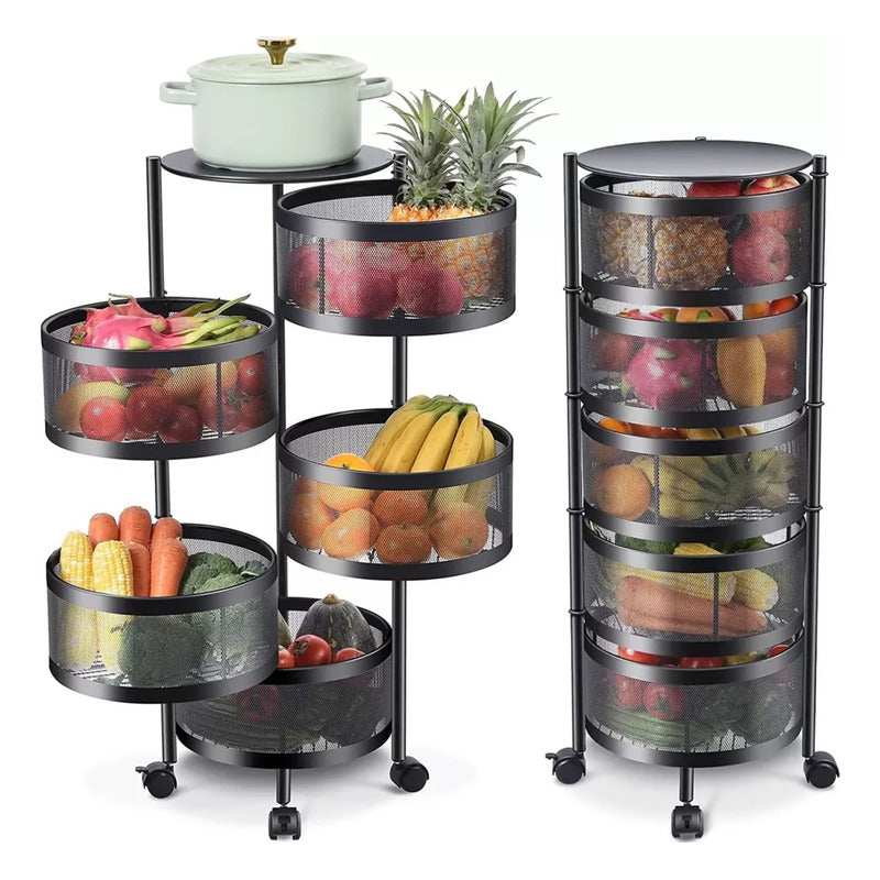 Carro Organizador 5 Estantes Con Ruedas Canastos Cocina Baño