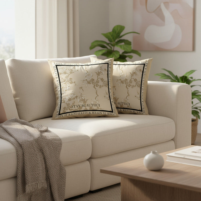 Fundas De Almohadón X2 Decoración Hogar Casa Microfibra Cod2