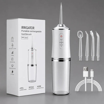 Irrigador Bucal Portátil Limpieza Dental Recargable 4 En 1 Blanco