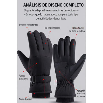 Guantes Térmicos Invierno Impermeables Para Moto Bici Nieve Gris Xl