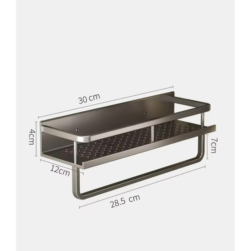 Estante Organizador De Baño Y Cocina Dos Pisos Ducha Repisa Negro