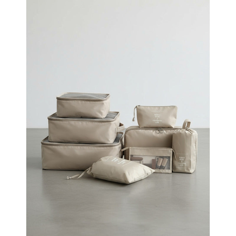 Set Organizador De Viaje 8 Piezas Para Valija Bolsos Ropa
