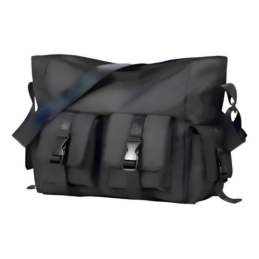 Bolso Bandolera Cruzada Impermeable Urbana Morral Unisex Negro Liso
