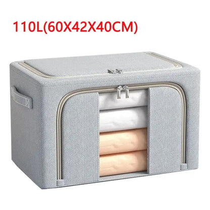 Caja Organizadora De Ropa Multiuso Para Ropero 60x42x40cm Gris