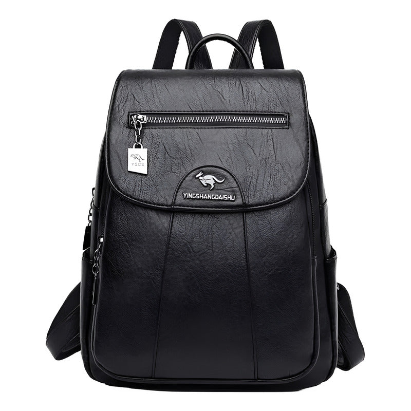 Mochila Eco Cuero Dama Mujer Bolso Impermeable Solapa 2