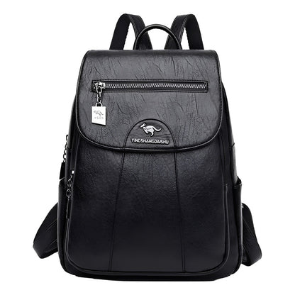 Mochila Eco Cuero Dama Mujer Bolso Impermeable Solapa 2