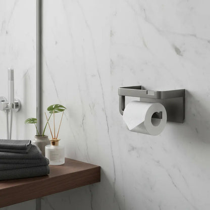 Porta Papel Higiénico Soporte Portarrollos Con Base Celular Gris
