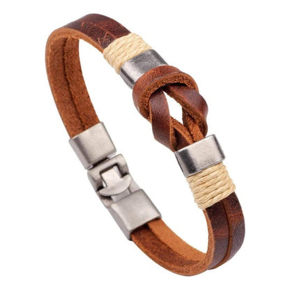 Pulsera Brazalete De Eco Cuero Vintage Con Enchapado Antiguo