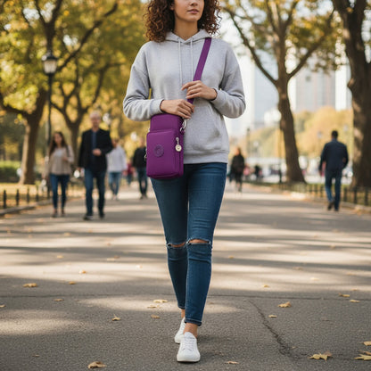 Morral Bandolera Unisex Pequeña Para Celular Varios Colores Violeta