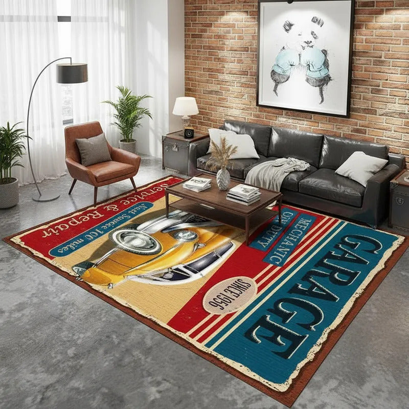 Alfombra De Piso 160 X 120 Cm Rectangular Retro Diseños