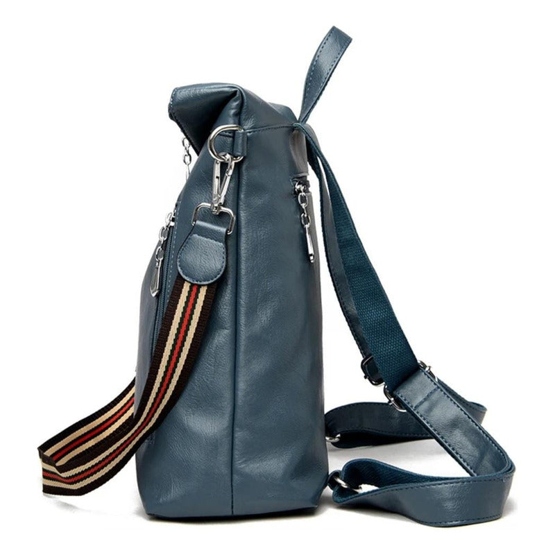 Mochila Cartera Bolso Antirrobo Eco Cuero Moda Dama Numérica