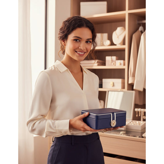 Joyero Alhajero Organizador De Joyas Anillos Colgantes Reloj