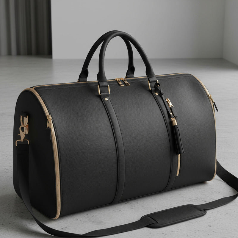 Bolso De Mano Para Viaje Plegable Equipaje Traje De Cuero Pu