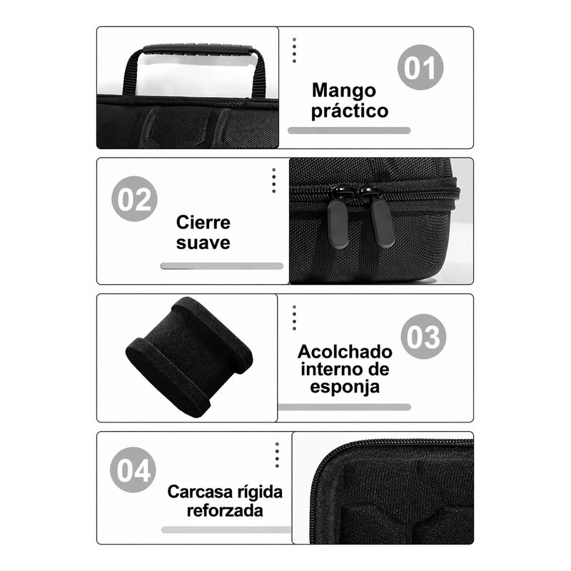 Estuche Organizador Relojes 4 Divisiones Rígido Negro Modern Negro