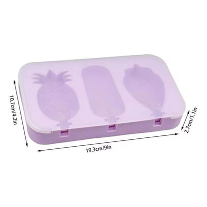 Molde De Silicona Para Paletas De Helado 3 Espacios Variado