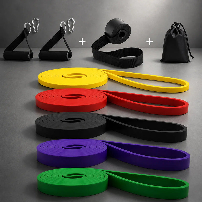 Set Bandas Elásticas De Resistencia Para Entrenamiento Multicolor