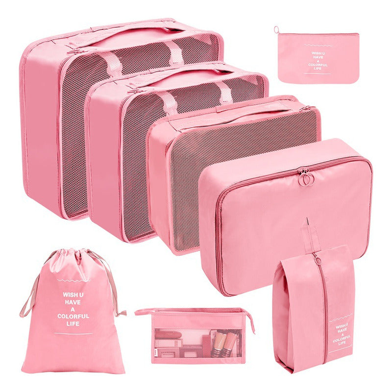Set Organizador De Viaje 8 Piezas Para Valija Bolsos Ropa