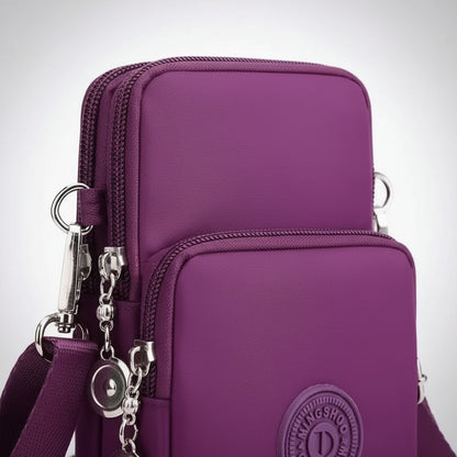 Morral Bandolera Unisex Pequeña Para Celular Varios Colores Violeta