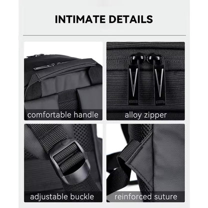 Mochila Impermeable Urbana De Viaje Para Notebook Unisex Negro Liso
