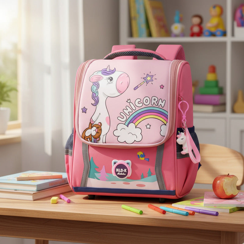Mochila Escolar Infantil Impermeable Unicornio Dinosaurio