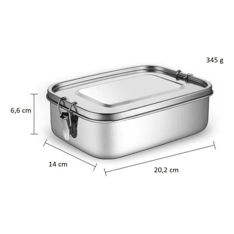 Vianda De Acero Inoxidable Set X3 Unid Recipiente Hermético Plateado